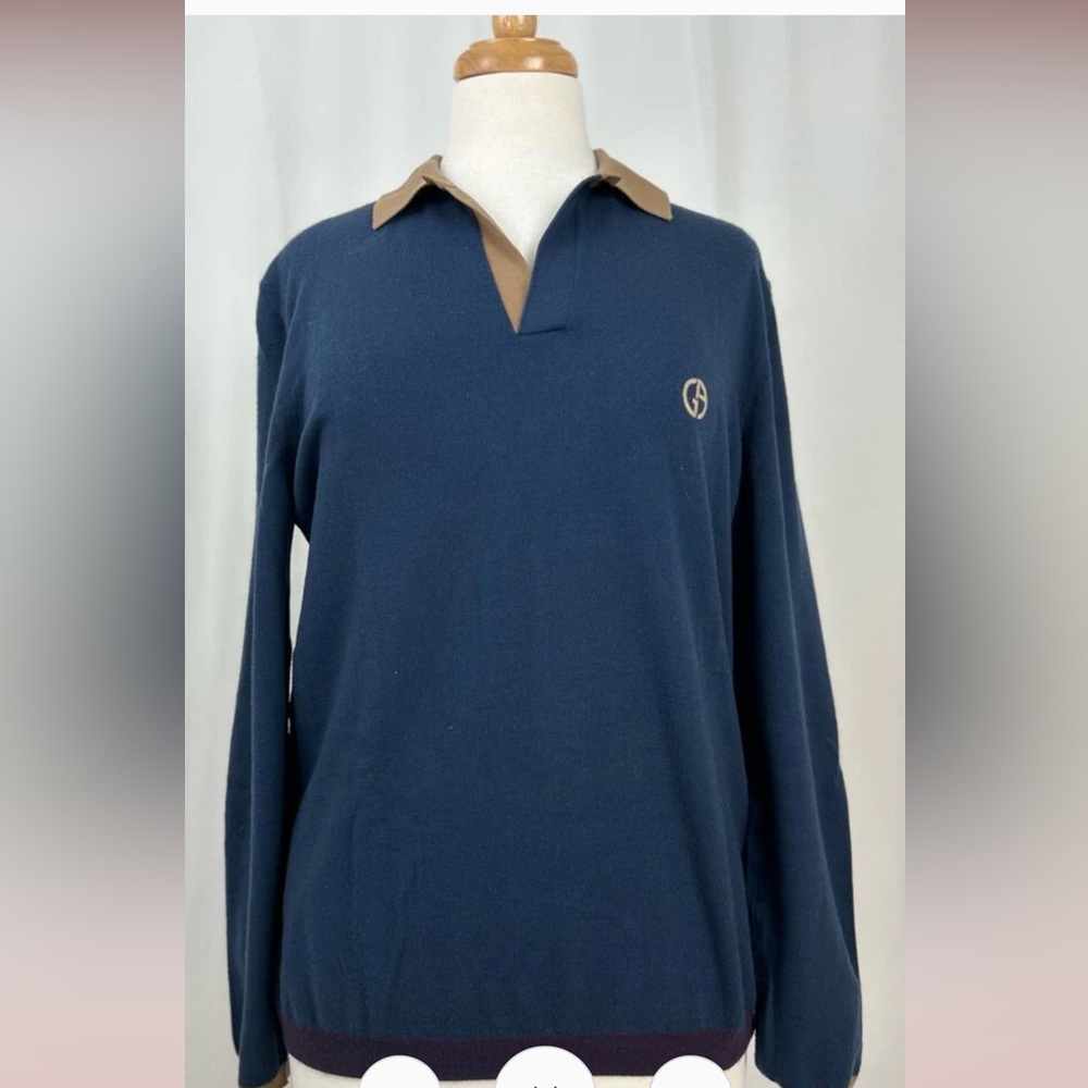 GIORGIO ARMANI POLO COLLAR PULLOVER (M)
